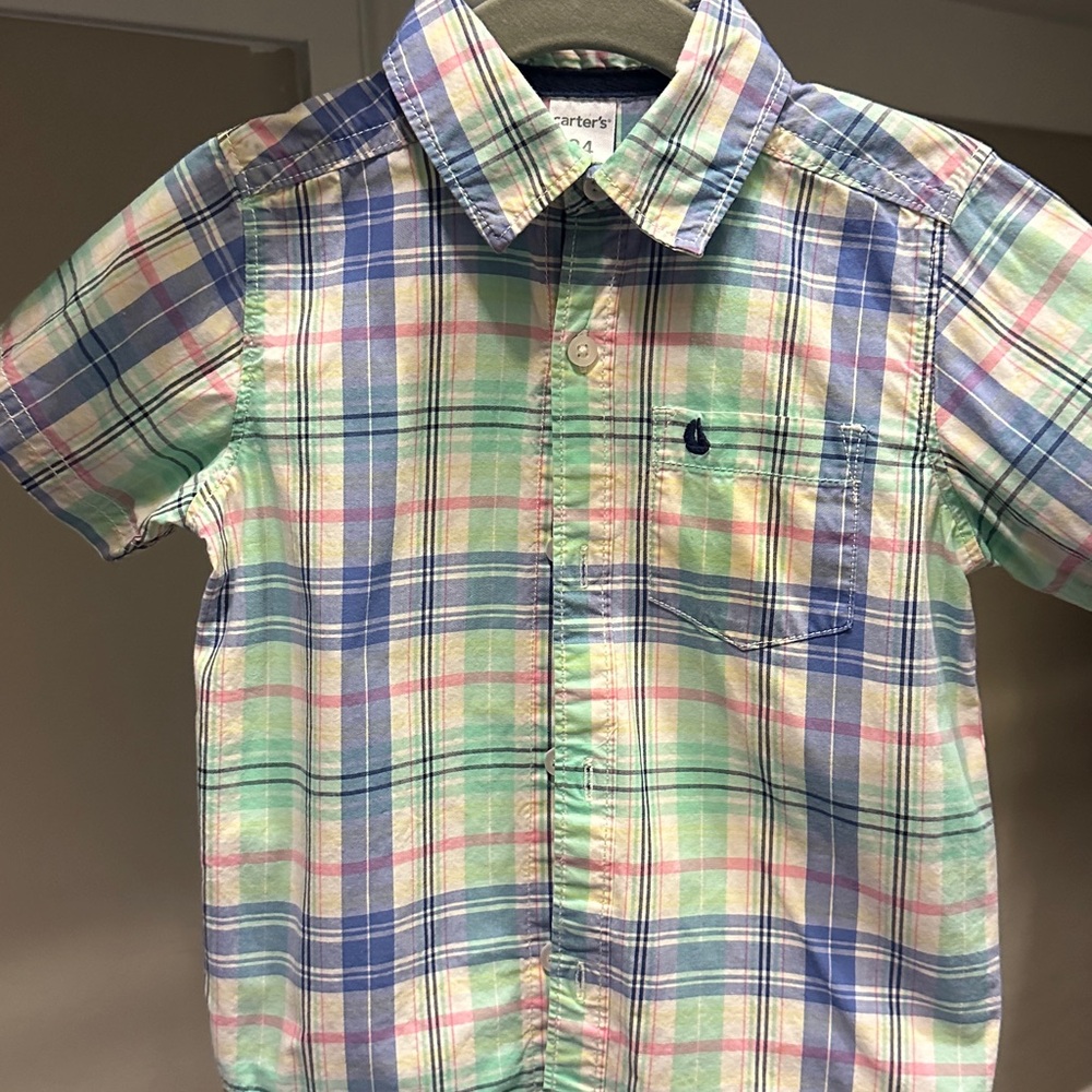Carter's Multicolor Plaid Button Down Shirt